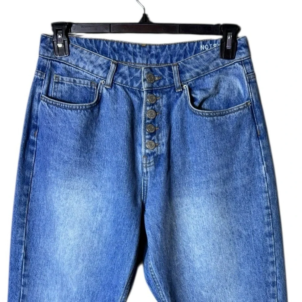 Noisy May Barrel Fit Jeans Womens Size 28 Denim Button Fly Festival Edgy